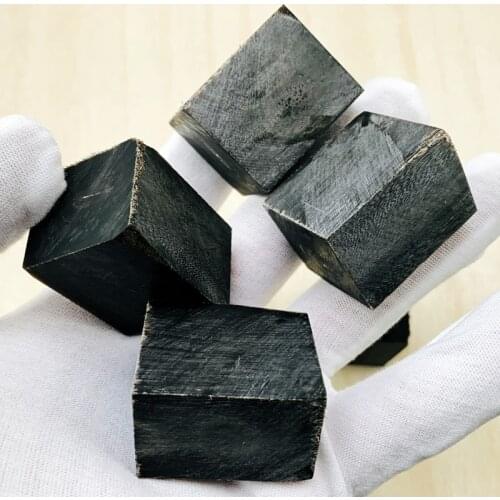 1pc Natural Black Buffalo Horn Raw Material Handle Buffalo Horn Solid Seal Material Kitchen Knife Handguard Material 30X27X23MM