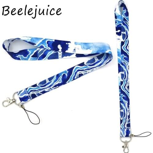 100pcs Kanagawa Hokusai Waves Mobile phone lanyard For keys ID Card Pass Gym DIY Hang Rope Tags Strap Neck Lanyards