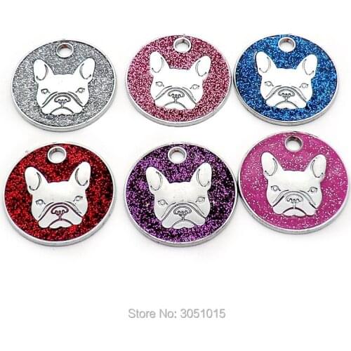100pcs Personalized Dog Tags For Dog Engraved Puppy Cat ID Name Collar Tag face heard Shape Pets Pendant DIY Dog plate Accessori