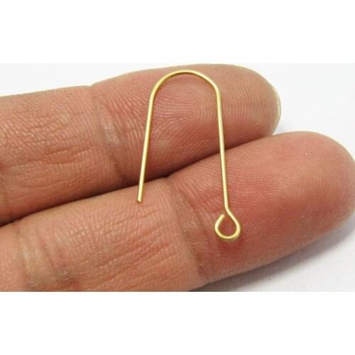 100pcs Brass ear wires 26x14mm U shaped Raw brass Earring hooks R211