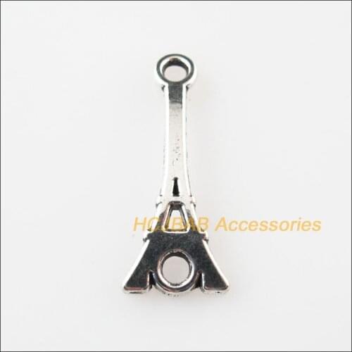 20 New Cone Tower Charms Connectors Tibetan Silver Tone Pendants 11x26.5mm