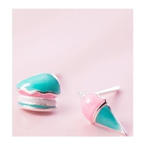 2019 Korean Fashion earings Small Asymmetric Cake Ice Cream Summer stud earrings for women jewelry