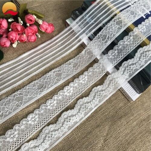 !3.5-5cm S1854 white multi-color pure cotton lace edge 100% cotton material Diy curtain clothing fabric lace edge