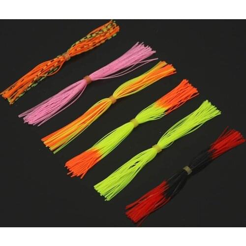 40pcs / Lot 12cm Silicone Rubber Bait, Bionic Aquatic Skirt Silicone Color Fishing Line Bait Squid and Sea Bream Jumping Bait
