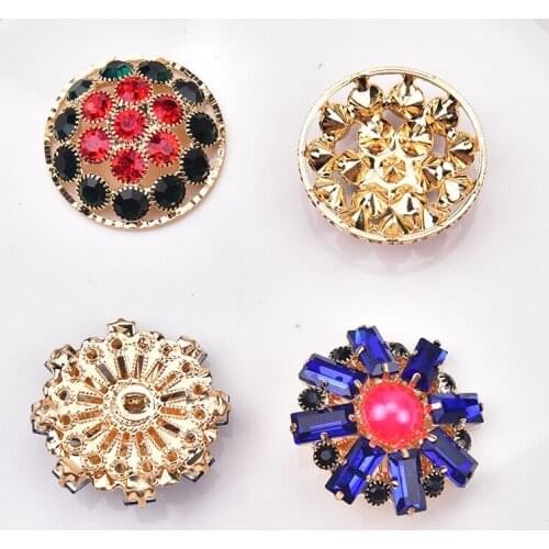 High Quality 5pcs/Lot Glass Crystal Rhinestone Brooch Motif Applique Sewing Wedding Dress Belt Shoes Decoration 3*3cm
