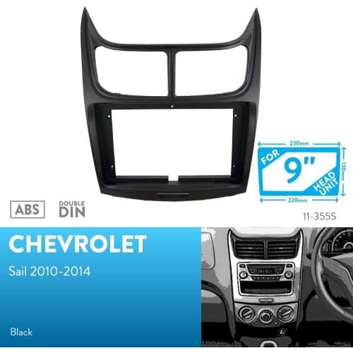 9 inch Car Fascia Radio Panel for Chevrolet Sail 2010-2014 Facia Dash Kit Install Adapter Bezel Console Plate Trim 9inch Cover