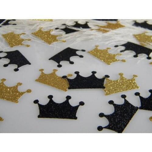 Black and gold glitter Crown table Confetti Graduation Birthday wedding scatters baby shower party decorations
