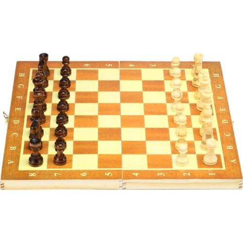 Wooden Chess Set With Folding Chessboard Backgammon Checkers Travel Games Draughts Entertainment Educational Toys