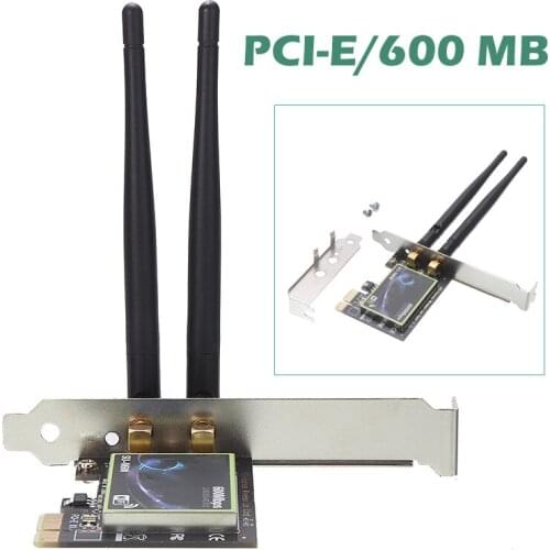 For Desktop Computer 1pc 600Mbps Dual Band Wireless Wifi Adapter 2.4G/5Ghz PCI-E Network Card With Booster Antenna