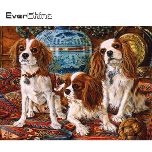 Evershine Diamond Painting Animals Dog Full Square Diamond Mosaic Set Cartoon Cross Stitch Bead Embroidery Picture Of Rhinestone