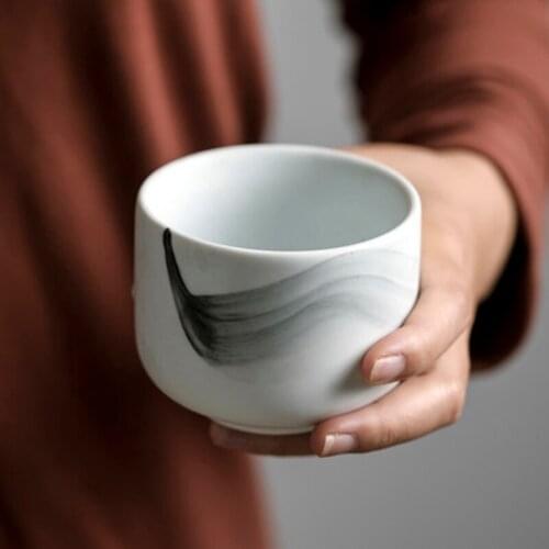 Ceramic thickened high temperature resistant tea cup hand-painted creative cup hotel morning tea house cup restaurant restaurant