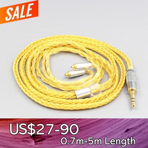 LN007357 16 Core OCC Gold Plated Braided Earphone Cable For AKG N5005 N30 N40 MMCX Sennheiser IE300 IE900