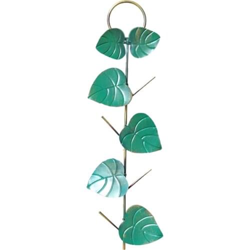 Metal Birds Feeder Creative Green Leaves Hanging Birds Feeder for Outdoor Garden Courtyard Decoration WXV Sale