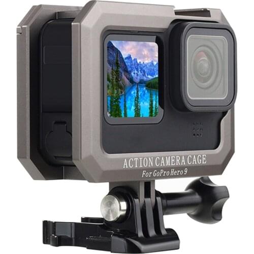 Metal Battery Cover Rechargeable Side Cover Battery Lid Door Case Built-in Spring for GoPro 9 Black Action Camera