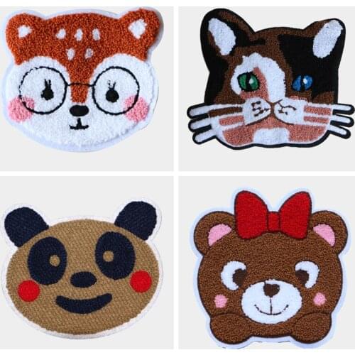 Cute Cartoon Pussy Animal Pattern Clothes Sewing Patch Towel Embroidery DIY Clothing Kids Decorative Badges Stickers Applique