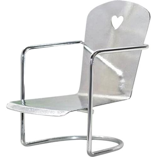 Model Armchair Dollhouse Miniature Metal Furniture 1:12 Scale Mini Office Desk Chair Decoration Accessories Chrome