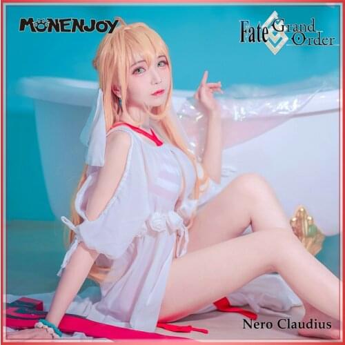 Monenjoy Fate Grand Order Nero Claudius Cosplay Emperor of Roses Cos Caster Swimsuit Costume
