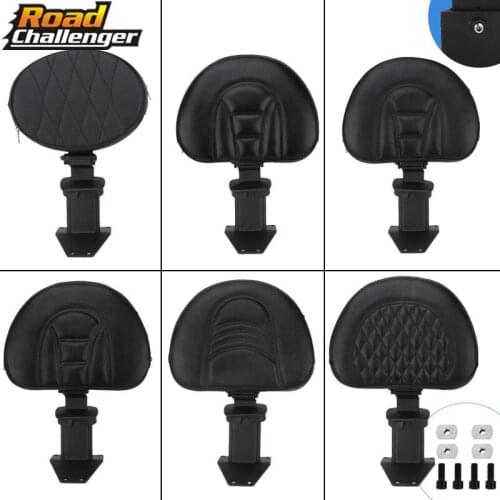 Motorcycle Luggage Rack Bar Adjustable Black PU Leather Rear Driver Backrest Cushion Pad For Honda Goldwing GL1800 18-20