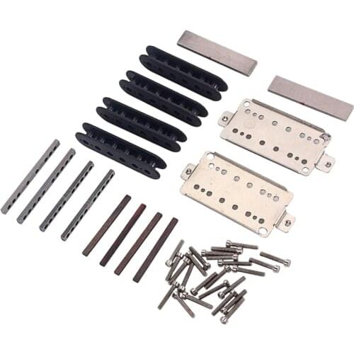 A Set Guitar Humbucker Pickup Kits Producing Accessories/Cupronickel Baseplate/Spacer/Bobbin/ Pole Slug/Bar Alnico V Magnet