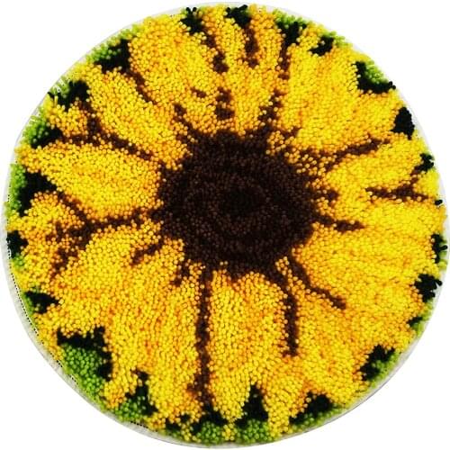 Latch hook rug kits for Adults DIY Sunflower Canvas for embroidery with Pre-Printed Pattern Tapestry hook mat Home Decoration