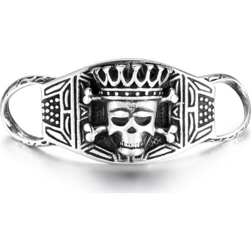 Stainless Steel Curved Connector Skull 1/1 Loops Polished Charms 12x8mm Hole DIY Accessories Jewelry Making Supplies