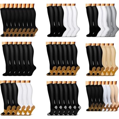 Compression Socks 3 or 6 Pairs Running Cycling Women and Men Compression Socks Hiking Cycling Compression Socks XXL XL S M