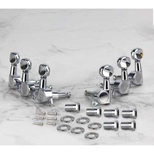 NEW 6PCS Sealed Guitar Machine Heads Tuners 3L3R Tuning Pegs Keys Chrome Guitar Parts