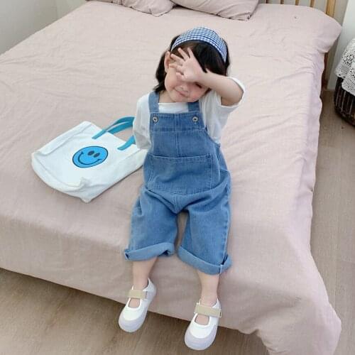 2021 Spring Summer New Arrival Girls Fashion Denim Overalls Kids Jumpsuit Kids Overalls