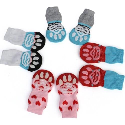 New 4 PCS/Set Pet Socks Cute 4 Colors Cotton Socks For Small Dog Cats Pomeranian Chihuahua Cute Socks For Puppy Pet Products