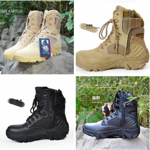 Autumn and Winter Warm Breathable Shoes Men War Game Hunting Boots Hiking Shoes Leather Men Waterproof Boots