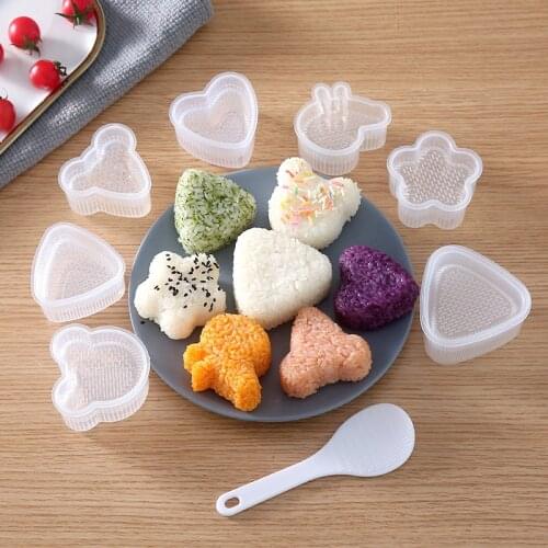 Food Grade PP Material Creative Cartoon Shape Triangle Rice Ball Mold Household Children Rice Lunch Mold DIY Seaweed Sushi Mold