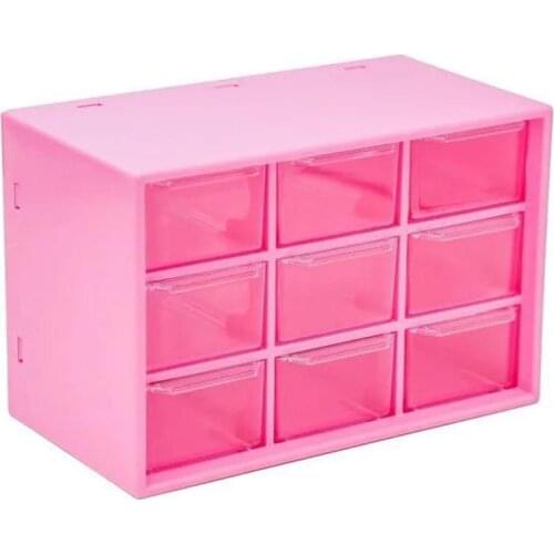 Dustproof Storage Box 9 Grids Desktop Transparent Household Drawer Storage Box Stationery Jewelry Cosmetics Storage Box