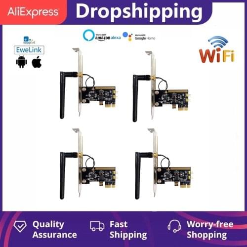 1-4Pc Smart Home Ewelink WiFi Wireless Smart Switch Relay Module Mini PCI-E Desktop Switch Card Re-Turn On/Off PC Remote Control