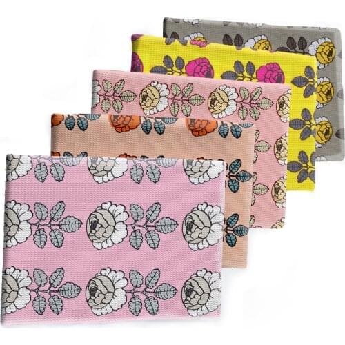 Rose Flowers Design Printed Bullet Textured Liverpool Patchwork Tissue Kids home textile 50*145cm