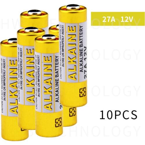 10PCS 27A 12V dry alkaline battery 27AE 27MN A27 for doorbell,car alarm,walkman,car remote control etc