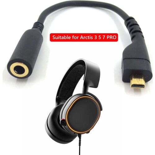 Headset Audio Extend Cable Gaming Headset Replacement Adapter Cable for Arctis 3 5 7 PRO Headset SteelSeries Arctis Sound Card