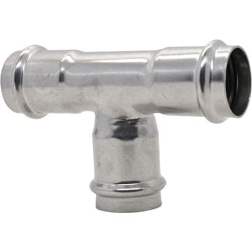 Compression ferrule stainless steel pipe joint T type adapter DN15/20/25/32/40/50 Propress Tee 304 SS press fittings for water