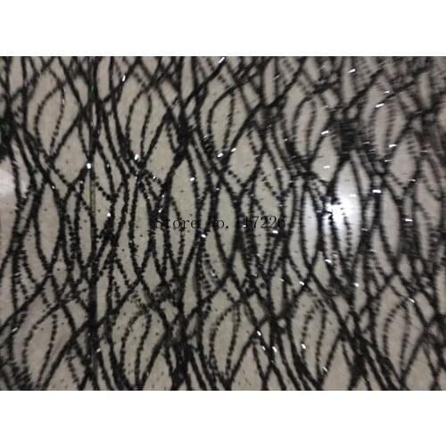 Special 5yds/pcs JRB-8313 black sequins glued glitter French net fabric Embroidered mesh lace fabric with sequins for nice dress