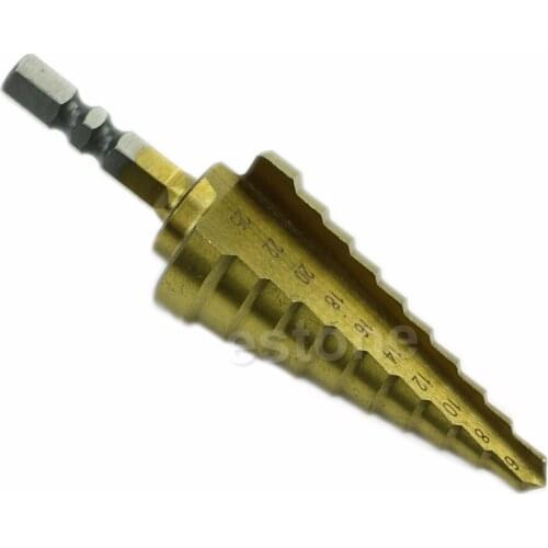 6mm to 25mm Steps HSS Holes Cutter Step Cone Drill Bit Hex Shank 1/4" New #U225