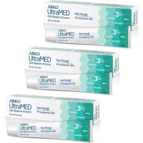 Ultramed Skin Care Cream Hand And Face For 3 x40gr moisten the Skin water loss. Skin softness and elasticity sağlar