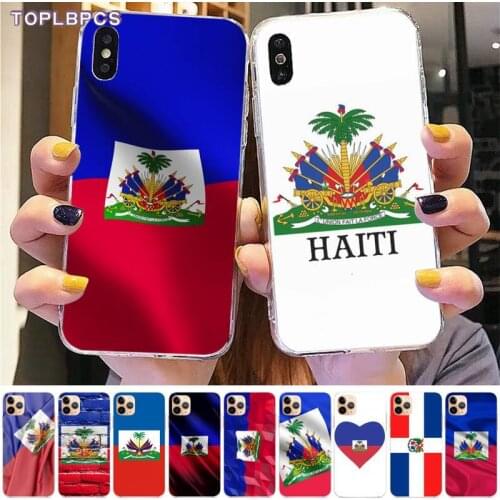 TOPLBPCS Vintage Haiti Haitian Flag Customer Phone Case for iPhone 8 7 6 6S Plus X 5S SE 2020 XR 11 12 pro XS MAX