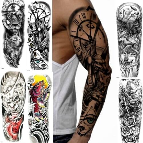 Fox Fake Tattoos Sticker Tiger Fox Temporary Tattoo for Men Women Tatoo Stickers Decals Temporales A Prueba De Agua Arm Boy