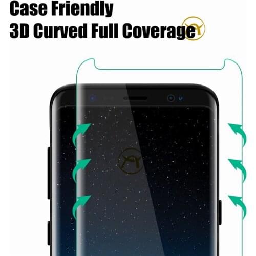 Note 8 Screen Protector For Samsung Galaxy S8 S9 plus Note 8 Tempered Glass Full Cover Protective Film Glass Screen Protector