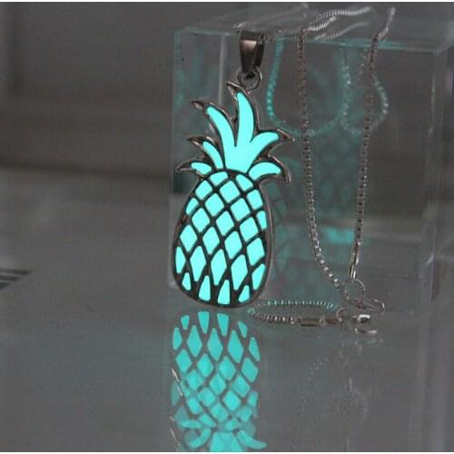 Women Necklace pineapple Glowing Necklace GLOW in the DARK Pendants & Necklaces women girls gift necklace chain