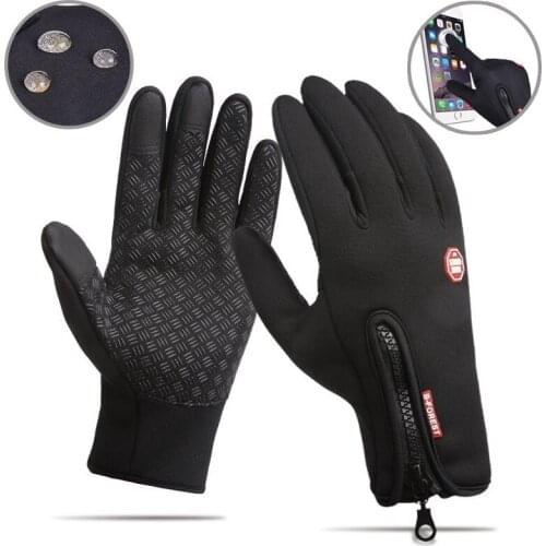 Sireck Winter Fleece Thermal Gloves Full Finger Touch Screen Cycling Gloves Waterproof MTB Road Bike Motorcycle Warmer Gloves