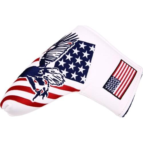 1Pc USA Starts and Stripes Golf Magnetic Putter Cover Blade Head Cover with Eagle Pattern