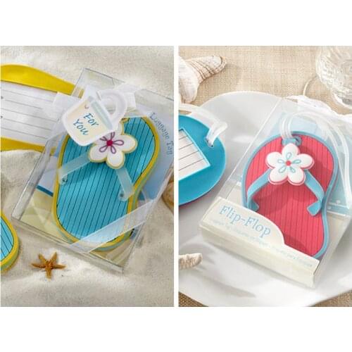 10 Pieces/lot) Quality Promise Beach Wedding and Party decoration favors of Flip Flop Luggage Tag For Beach-Themed Wedding Gift