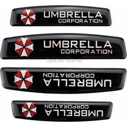 4 x Car Styling Door Edge Guard Protector Strips Anti-collision Anti-scratch Trim Door Edge Guard Black Umbrella Corp Stickers