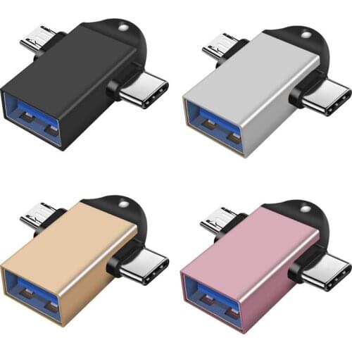 2-in-1 Type-C Micro USB OTG Adapter For Android/Huawei USB 3.1 Data Transmit Converters For Tablet Hard Disk Drive Phone