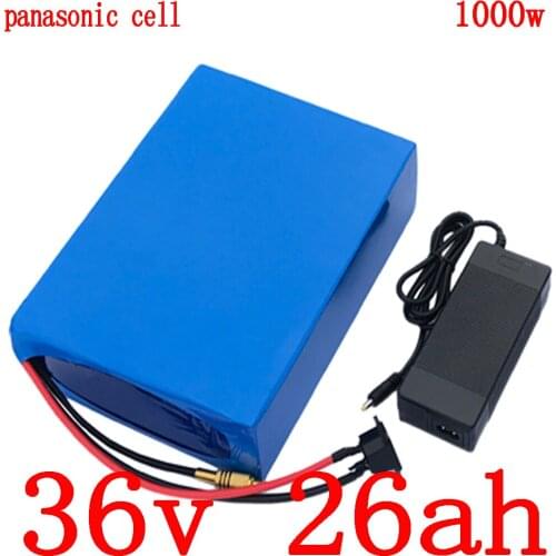 36V 500W 1000W ebike battery 36V 25AH electric bike battery 36v 26ah lithium battery pack use panasonic cell with 42V 5A charger